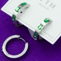 Серьги Xuping№2147 2 см серьги-кольца с изумрудами куплю оптом медицинский сплав бижутерию.