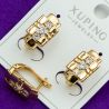 Серьги Xuping№2159 с цирконами белого цвета куплю оптом сережки бижумаркет.