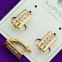 Серьги Xuping№2170 интересный дизайн с камнями куплю медзолото Харьков оптом.
