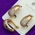 Серьги Xuping№2175 в виде капли с мелкими цирконами куплю оптом недорого бижумаркет.