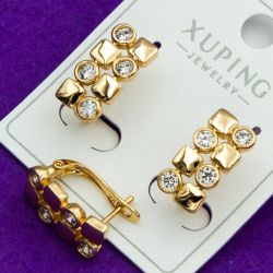 Серьги Xuping№2178 оригинальные на английской застежке куплю оптом недорого бижумаркет.