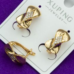 Серьги Xuping№2179 оригинальные на английской застежке куплю оптом недорого бижумаркет.