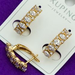 Серьги Xuping№2181 дорожка с цирконами огранки "маркиз" белого цвета куплю оптом недорого бижумаркет.