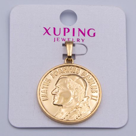 Кулон Xuping№383 Дева Мария под золото 18К с белыми цирконами бижутерия мелкий опт недорого.