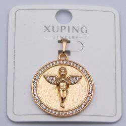 Кулон Xuping№383 Дева Мария под золото 18К с белыми цирконами бижутерия мелкий опт недорого.