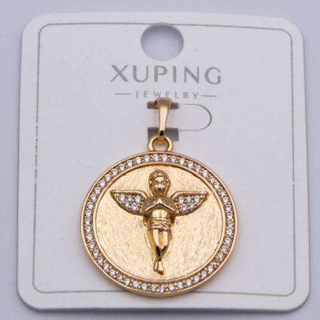 Кулон Xuping№383 Дева Мария под золото 18К с белыми цирконами бижутерия мелкий опт недорого.