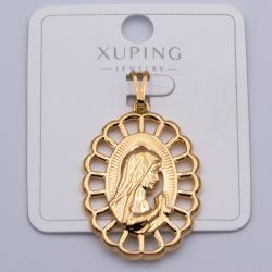 Кулон Xuping№383 Дева Мария под золото 18К с белыми цирконами бижутерия мелкий опт недорого.