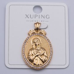 Кулон Xuping№383 Дева Мария под золото 18К с белыми цирконами бижутерия мелкий опт недорого.