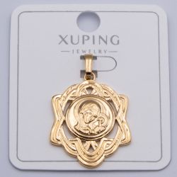Кулон Xuping№383 Дева Мария под золото 18К с белыми цирконами бижутерия мелкий опт недорого.