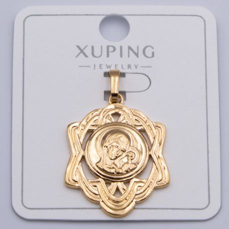 Кулон Xuping№383 Дева Мария под золото 18К с белыми цирконами бижутерия мелкий опт недорого.