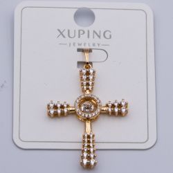 Кулон Xuping№383 Дева Мария под золото 18К с белыми цирконами бижутерия мелкий опт недорого.