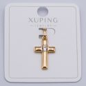 Крестик Xuping№397 с белым цирконом под золото 18К бижутерия fashion jewelry недорого.