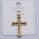 Крестик Xuping№398 с белыми цирконами под золото 18К бижутерия fashion jewelry недорого.