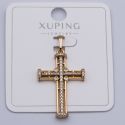 Крестик Xuping№398 с белыми цирконами под золото 18К бижутерия fashion jewelry недорого.