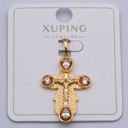 Кулон Xuping№383 Дева Мария под золото 18К с белыми цирконами бижутерия мелкий опт недорого.