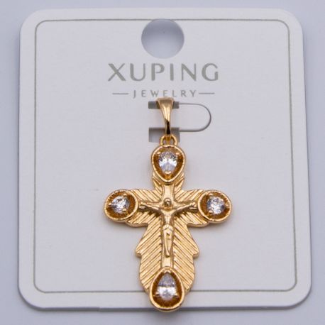 Кулон Xuping№383 Дева Мария под золото 18К с белыми цирконами бижутерия мелкий опт недорого.