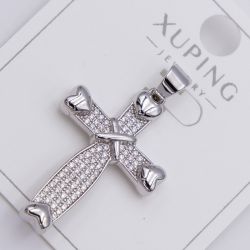 Крестик Xuping№410 выполненный в серебристом цвете бижутерию купить оптом недорого.