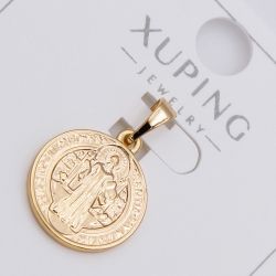 Кулон Xuping№424 фигура святого в полный рост, держа крест и книгу под золото 18К бижутерию купить оптом недорого.