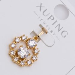 Кулон Xuping№427 изысканный в золотистом цвете 18К с цирконами бижутерию купить оптом недорого.