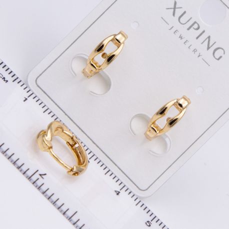 Серьги Xuping№2189 оригинальные кольца замок-колечко куплю оптом недорого бижумаркет.