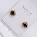 Серьги Xuping№2190 гвоздики с черным камнем и цирконами куплю оптом недорого бижумаркет.
