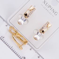 Серьги Xuping№2192 с белым цирконом на английском замке куплю оптом недорого бижумаркет.