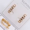Серьги Xuping№2196 орнамент с белыми цирконами ювелирная бижутерия Харьков оптом.