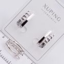 Серьги Xuping№2198 стильные с белыми цирконами ювелирная бижутерия Харьков оптом.