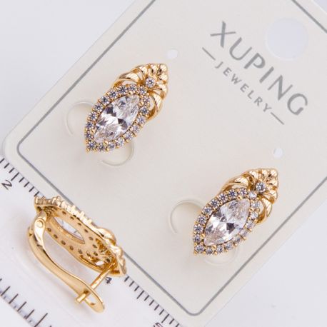 Серьги Xuping№2199 с камнем Маркиз на английской застежке ювелирная бижутерия Харьков оптом.