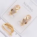 Серьги Xuping№2200 коса с белыми цирконами ювелирная бижутерия Харьков оптом.