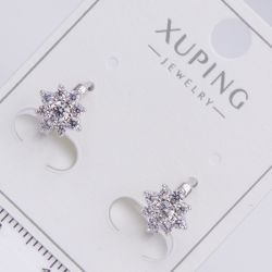 Серьги Xuping№2210 в виде снежинки с цирконами ювелирная бижутерия Харьков оптом.