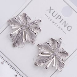 Серьги Xuping№2213 серьги-пусеты, имеющие форму стилизованных листьев клена ювелирная бижутерия Харьков оптом.