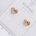 Серьги Xuping№2221 гвоздики LOVE с белым цирконом ювелирная бижутерия Харьков оптом.