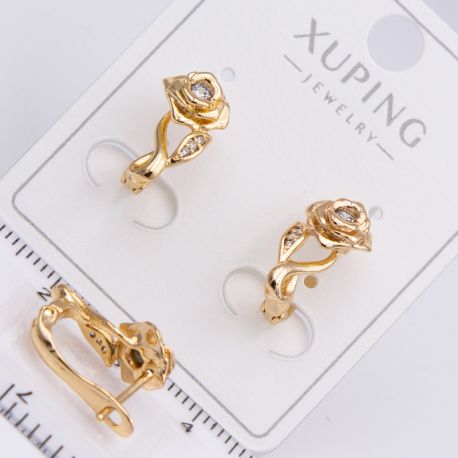 Серьги Xuping№2230 роза на английской застежке ювелирная бижутерия Харьков оптом.