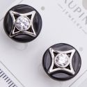 Серьги Xuping№2238 ромб с керамической вставкой и цирконами от производителя мелкий опт.