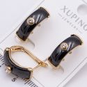 Серьги Xuping№2241 с керамической вставкой и цирконом от производителя мелкий опт.