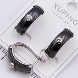 Серьги Xuping№2241 с керамической вставкой и цирконом от производителя мелкий опт.