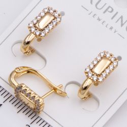 Серьги Xuping№2247 оригинальный дизайн с цирконами на английской застежке от производителя мелкий опт.