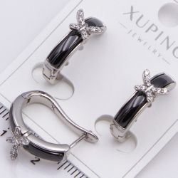 Серьги Xuping№2255 бабочки с керамической вставкой и цирконами от производителя мелкий опт.