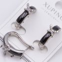 Серьги Xuping№2255 бабочки с керамической вставкой и цирконами от производителя мелкий опт.