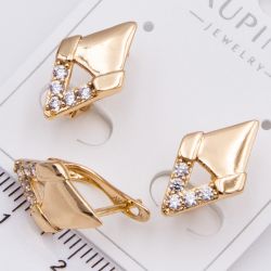 Серьги Xuping№2258 ромбовидной формы на английской застежке от производителя мелкий опт.