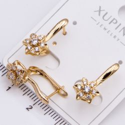 Серьги Xuping№2262 цветок с цирконами на английской застежке от производителя мелкий опт.