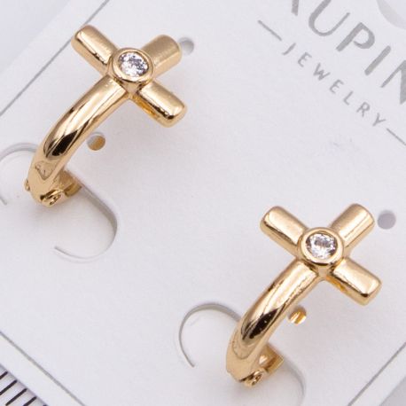 Серьги Xuping№2263 крестик с камнем от производителя мелкий опт.