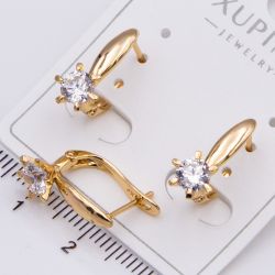 Серьги Xuping№2270 кцветок с белым цирконом от производителя мелкий опт.
