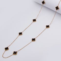 Цепочка сталь№684 60 см + удлинитель черный клевер в стиле Van Cleef & Arpels купить качественные украшения оптом.