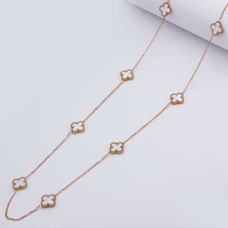 Цепочка сталь№685 60 см + удлинитель белый клевер в стиле Van Cleef & Arpels купить качественные украшения оптом.