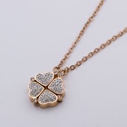 Цепочка сталь№727 45 см + удлинитель, оригинальный клевер Van Cleef & Arpels купить украшения высокого качества оптом.