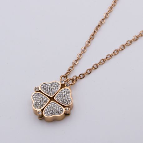 Цепочка сталь№727 45 см + удлинитель, оригинальный клевер Van Cleef & Arpels купить украшения высокого качества оптом.