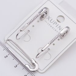 Серьги Xuping№2273 в виде булавки с белыми цирконами от производителя купить оптом.