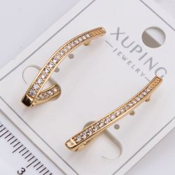 Серьги Xuping№2277 под золото с дорожкой из цирконов от производителя купить оптом.